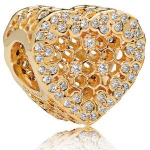 Pandora Shine Honeycomb Lace Heart Charm